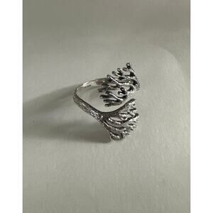 Sterling Silver Adjustable Sea Coral Ring, Silver Adjustable Sea Coral Ring